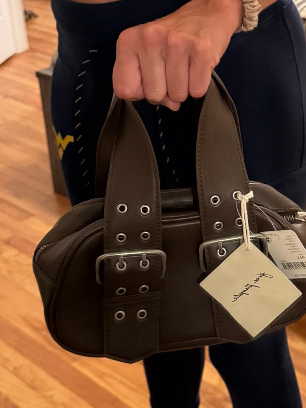 Free People Brown Double-Strap Leather Shoulder Bag - Picture 7 of 7